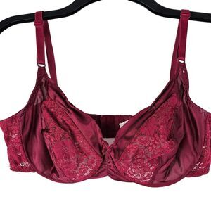 Vintage Maidenform‎ Self Expressions Red Burgundy Lace Bra 38C 5469 GUC